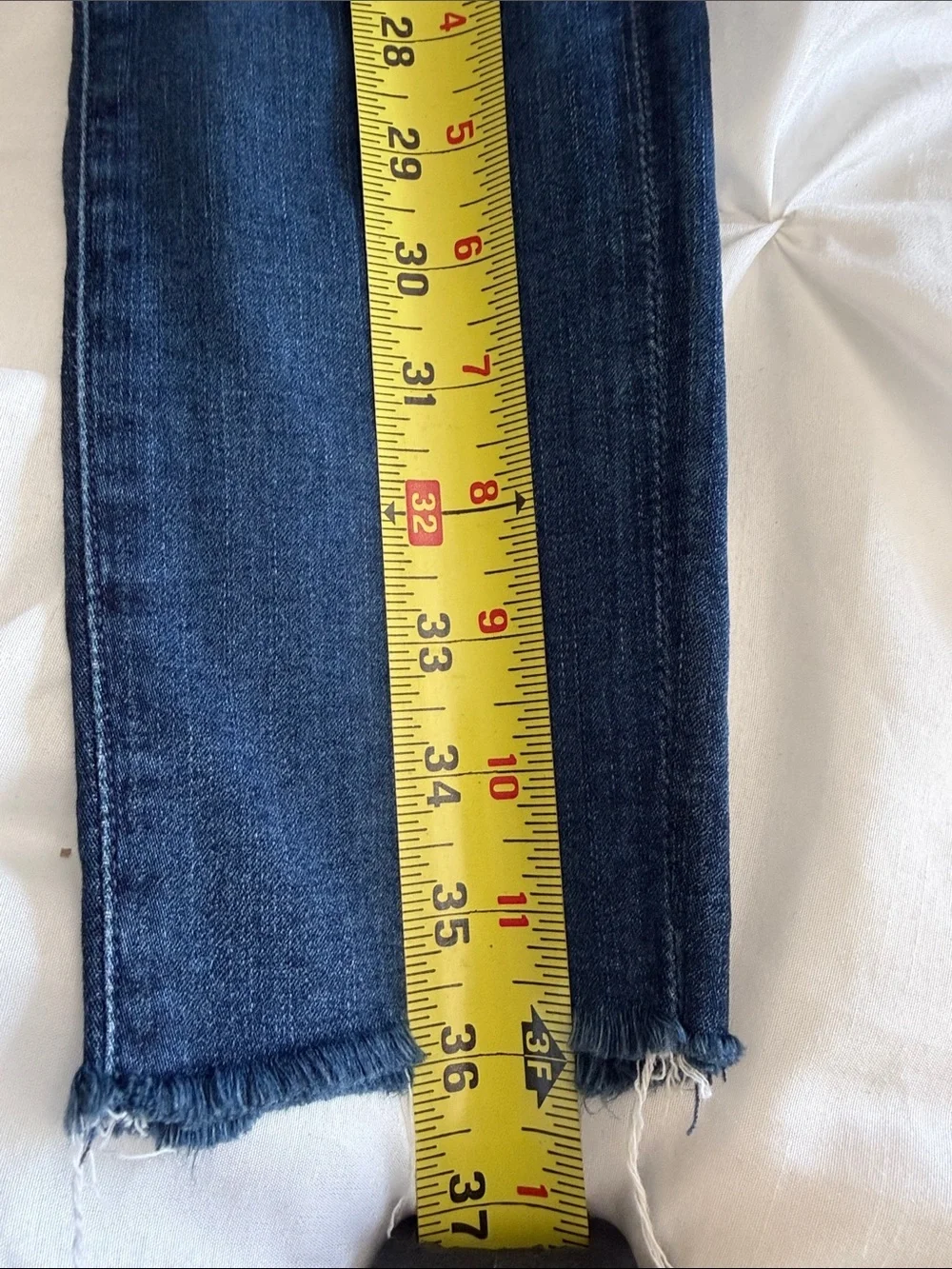 Agolde Dark Blue Skinny Jeans with Frayed Hem Size 23 - Picture 8 of 8